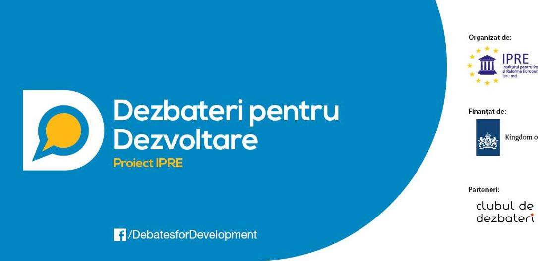 Institutul pentru Politici și Reforme Europene (IPRE) anunță concurs pentru selectarea a 4 instituții liceale din regiunile Moldovei, de a participa în cadrul proiectului „Dezbateri pentru Dezvoltare”